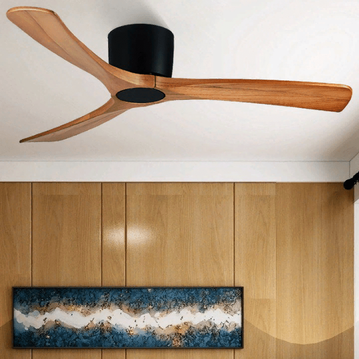 36" LED Wooden Ceiling Fan with Lamp and Remote Control