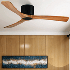 36" LED Wooden Ceiling Fan with Lamp and Remote Control