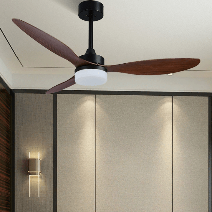 52" Ceiling Fan With Lamp Decoration, Remote Control and Plastic Blades