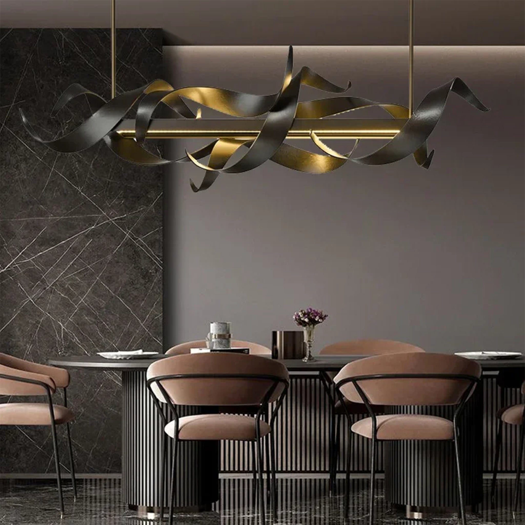 Sarnen | Creative Modern Black Rectangle Chandelier