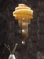 Toudon | Outstanding Silver/Gold Long Chain Chandelier