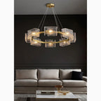 Aidomaggiore | Modern Glass Ice Cubes Round Chandelier