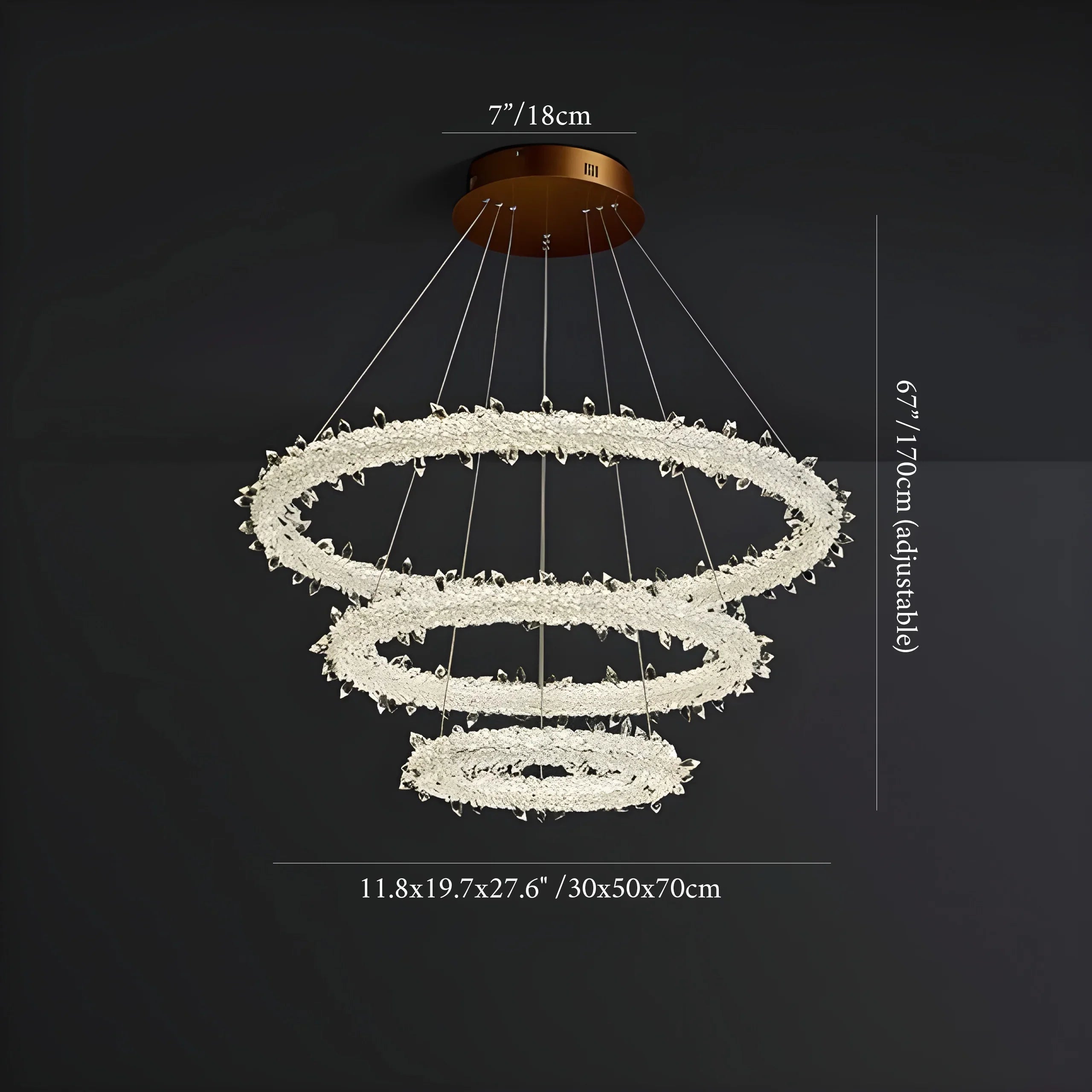 Andenne | Modern Ring Crystal Chandelier for Living Room