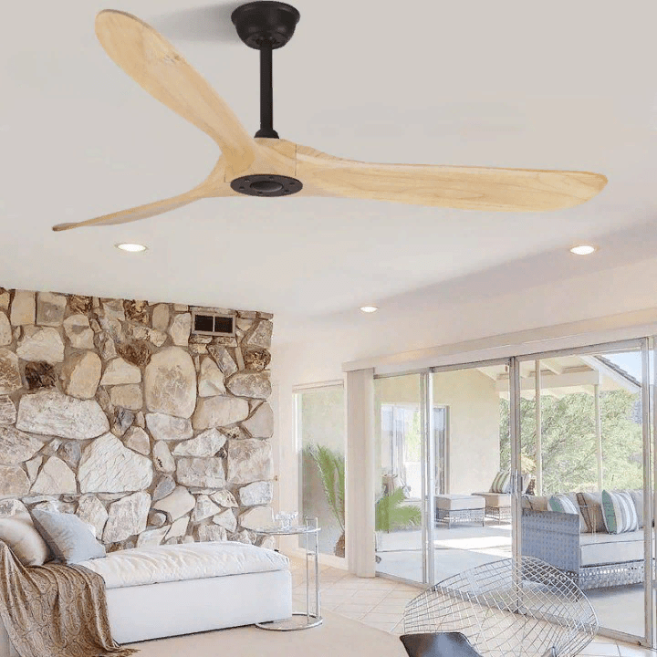 60" Modern Wooden LED Ceiling Fan with Remote Control