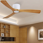 36" LED Wooden Ceiling Fan with Lamp and Remote Control