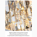 Abbasanta | Luxury Gold/Pink Rectangle Crystal LED Chandelier