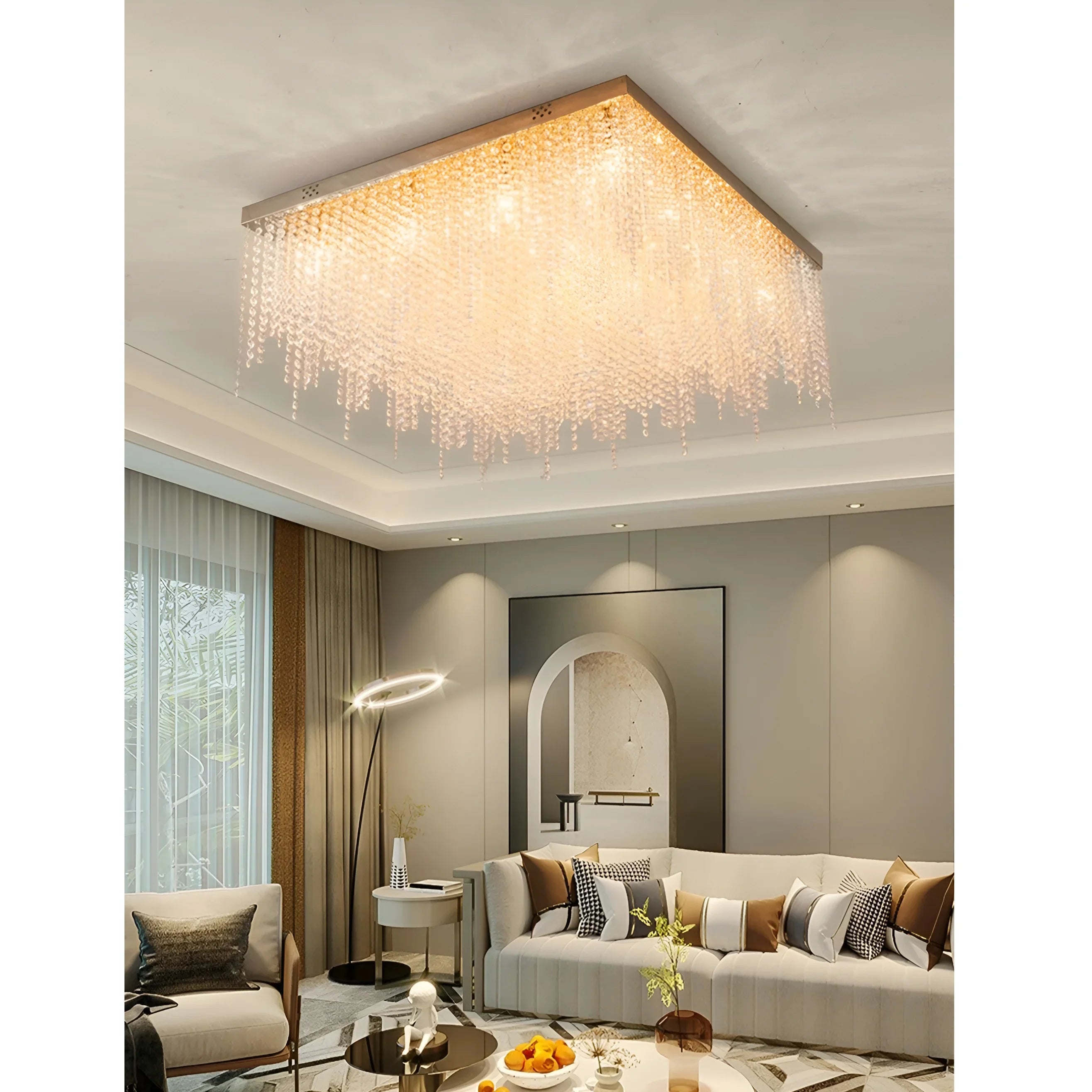 Aci Catena | Modern Square LED Ceiling Chandelier