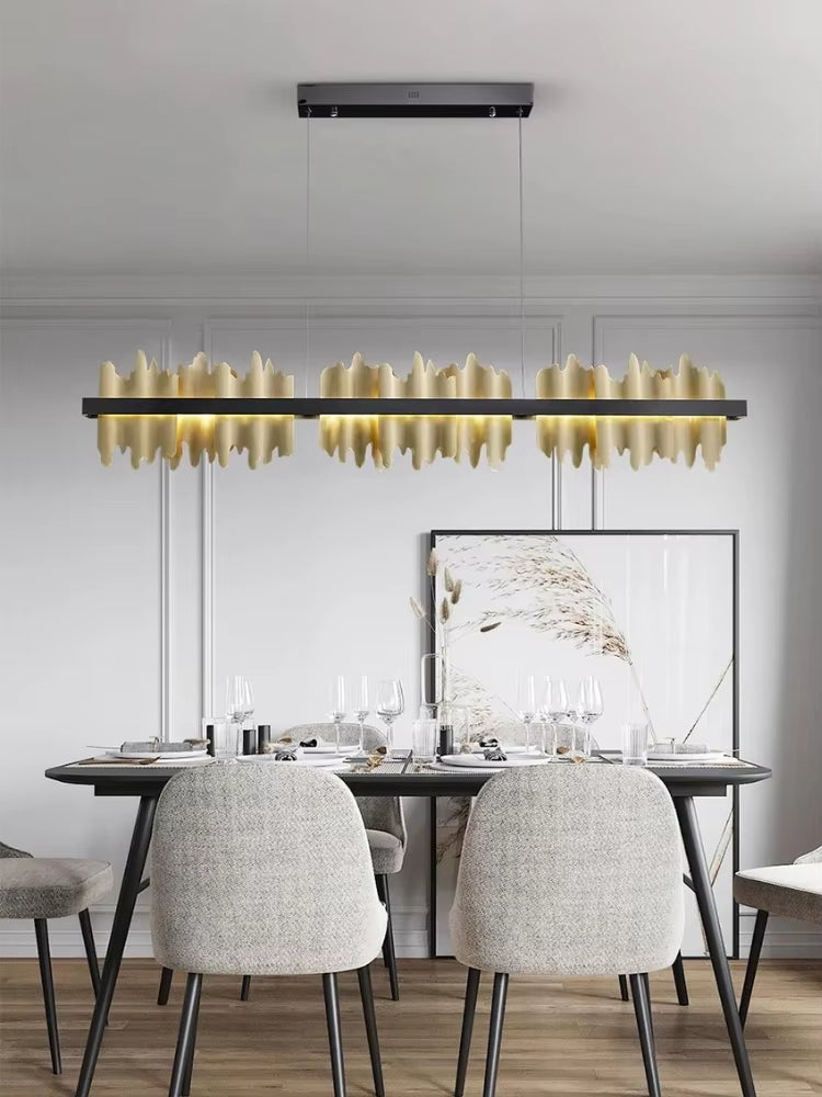 Customized order - Black/Gold Iceberg designer LED hanging lamp