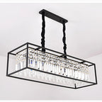 Agnosine | Rectangle Crystal Hanging LED Chandelier for Dining Room