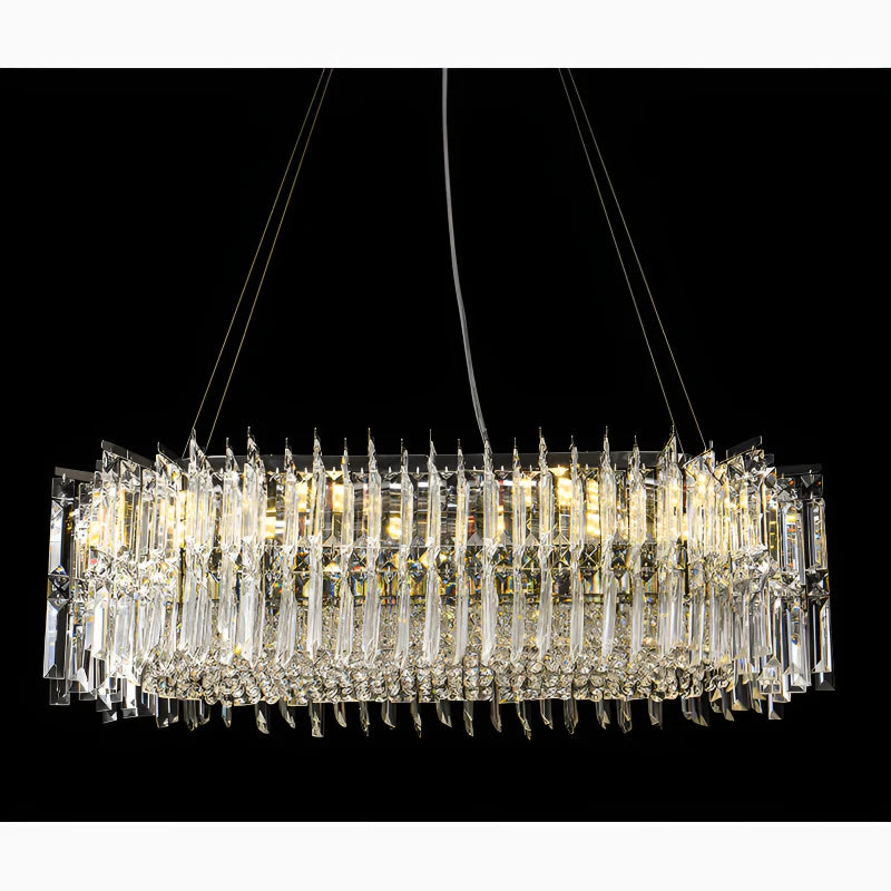 Agrigento | Modern Chrome Crystal LED Chandelier For Dining Room
