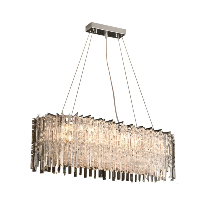Agrigento | Modern Chrome Crystal LED Chandelier For Dining Room
