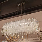 Agrigento | Modern Chrome Crystal LED Chandelier For Dining Room