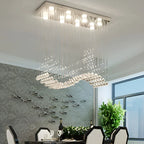 Agropoli | Luxury Rectangle LED Crystal Lamp for Dining Room