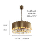 Almese | Drum Gold/Black Crystal Chandelier For Living Room