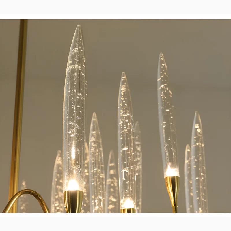Altare | Icicle-shaped Gold Rectangle Crystal Chandelier