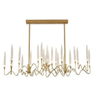 Altare | Icicle-shaped Gold Rectangle Crystal Chandelier