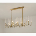 Altare | Icicle-shaped Gold Rectangle Crystal Chandelier