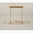 Altare | Icicle-shaped Gold Rectangle Crystal Chandelier