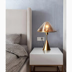Amber Mushroom LED Light Glass Bedside Lamp