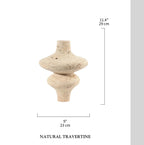 Antique Beige Natural Travertine Flower Vase for Living Room