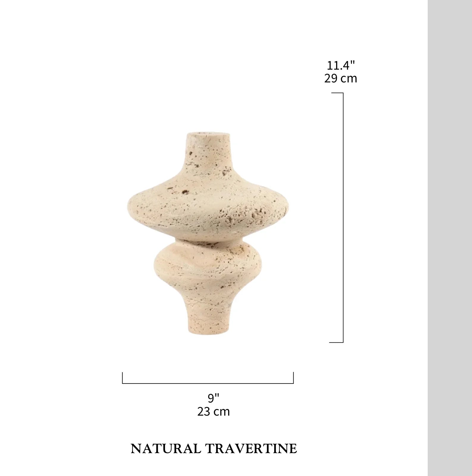 Antique Beige Natural Travertine Flower Vase for Living Room