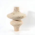 Antique Beige Natural Travertine Flower Vase for Living Room