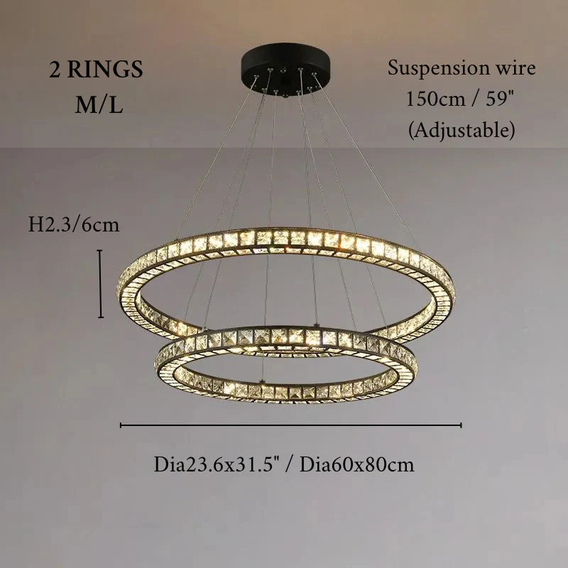 Antwerpen | Ring Gold Crystal Chandelier for Living Room