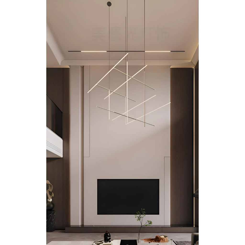 Arden Linear Chandelier - Smart LED Suspension Light For Living Room, Staircase | Gold, Black, Silver Finish