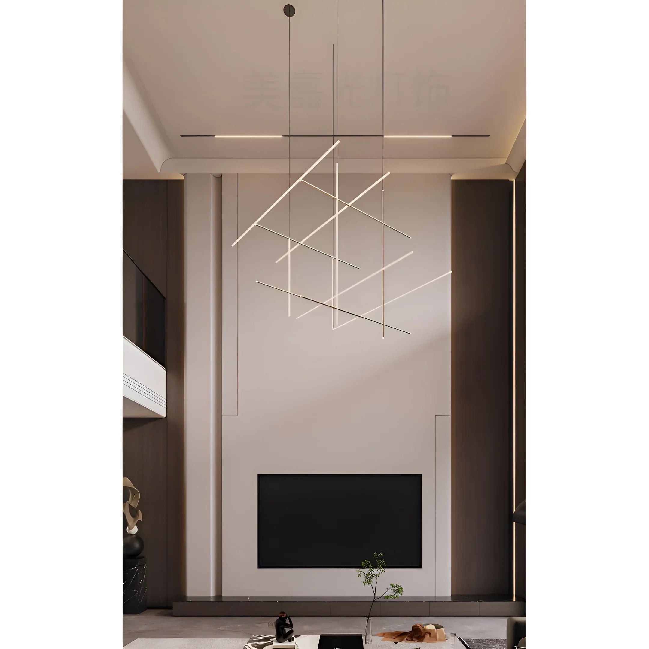 Arden Linear Chandelier - Smart LED Suspension Light For Living Room, Staircase | Gold, Black, Silver Finish