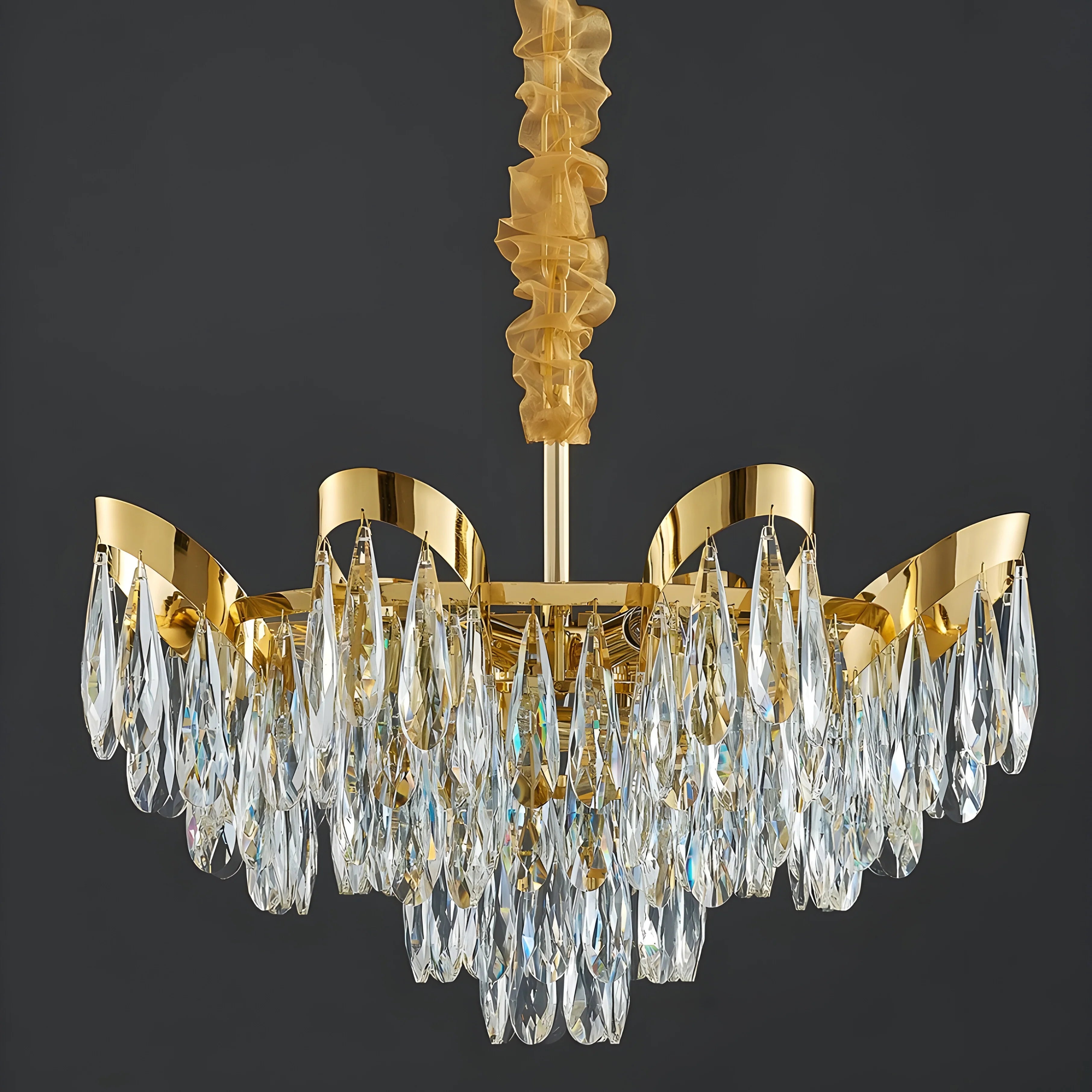 Albisola Superiore | Aristocratic Gold Crystal Ceiling Chandelier