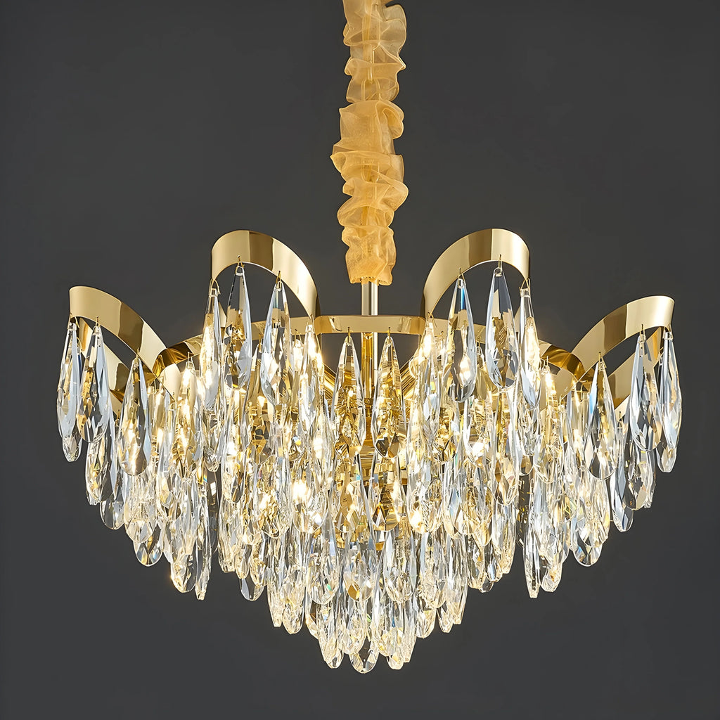 Albisola Superiore | Aristocratic Gold Crystal Ceiling Chandelier