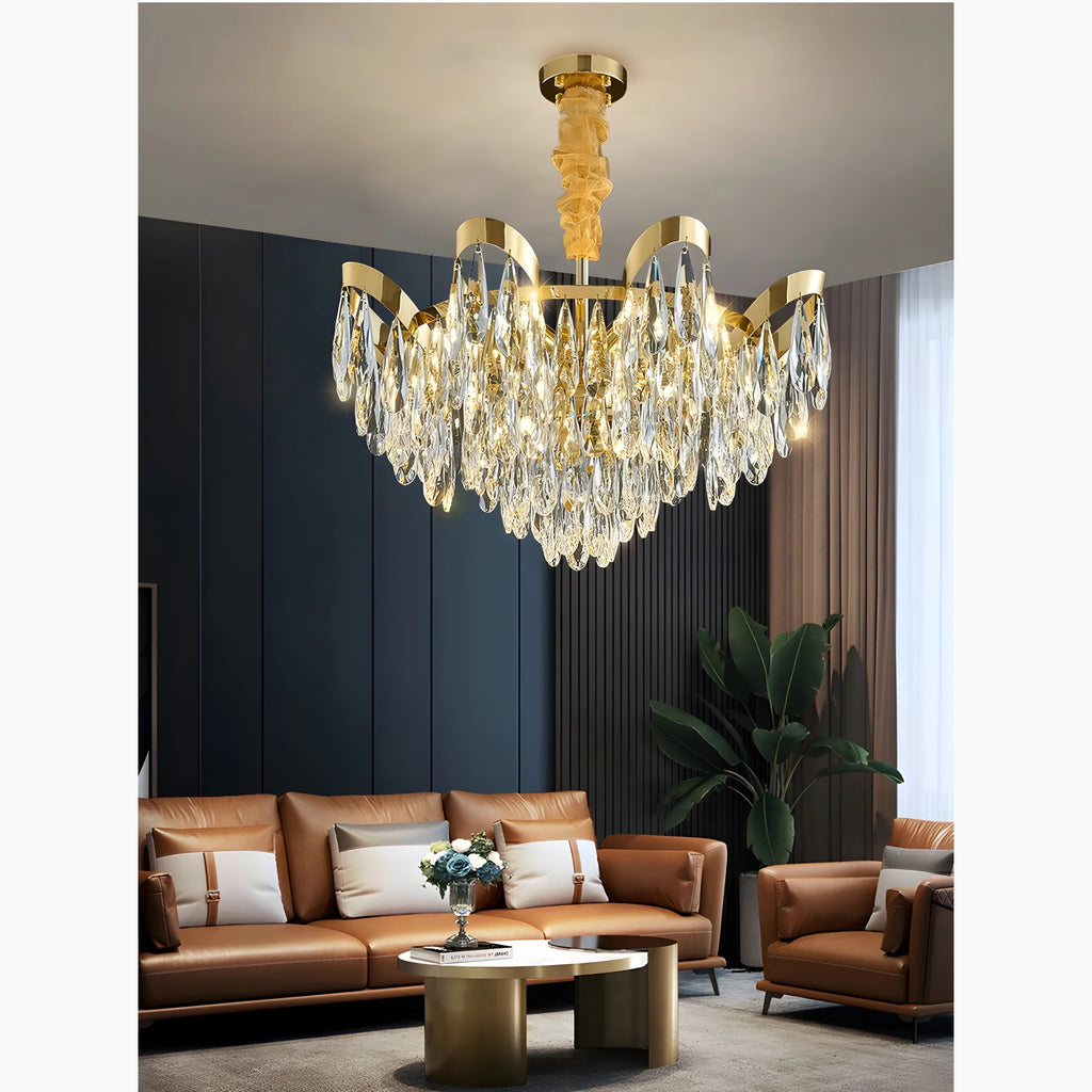 Albisola Superiore | Aristocratic Gold Crystal Ceiling Chandelier