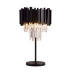 Grandson | Art-Deco Dimmable Black Crystal Nightstand Lamp