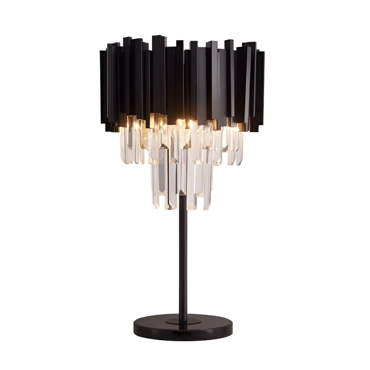 Grandson | Art-Deco Dimmable Black Crystal Nightstand Lamp