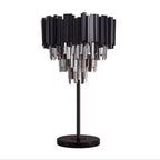 Grandson | Art-Deco Dimmable Black Crystal Nightstand Lamp