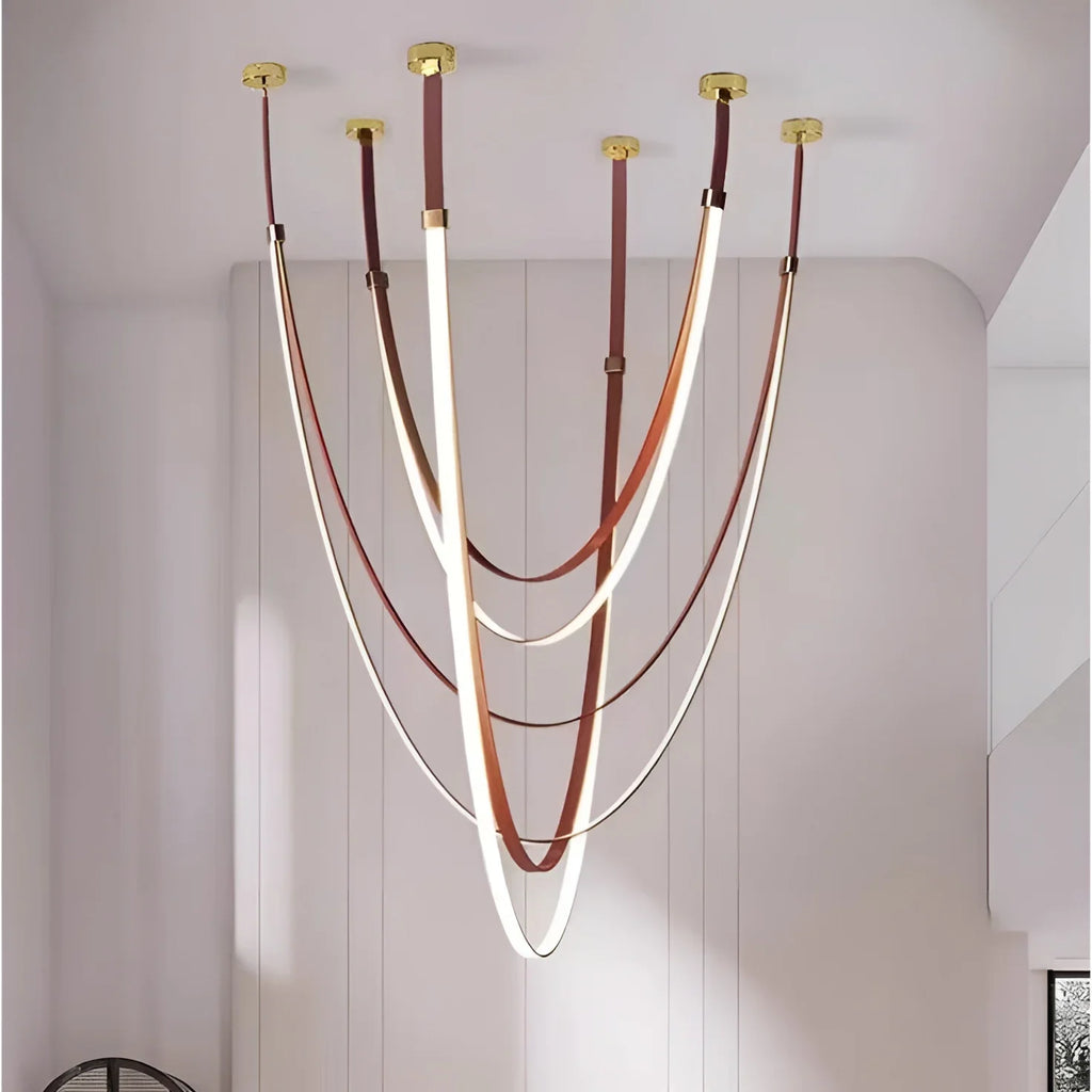 Aurelia Leather Pendant Light - LED Design with Adjustable Curves