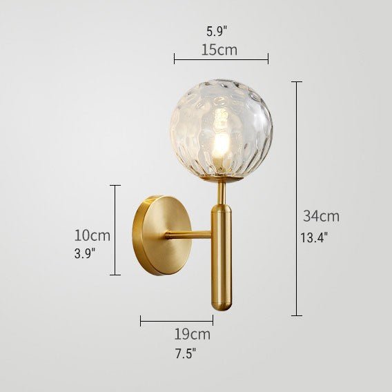 Modern Glass Wall Lamp in the Ball Shape, Living Room, Bedroom