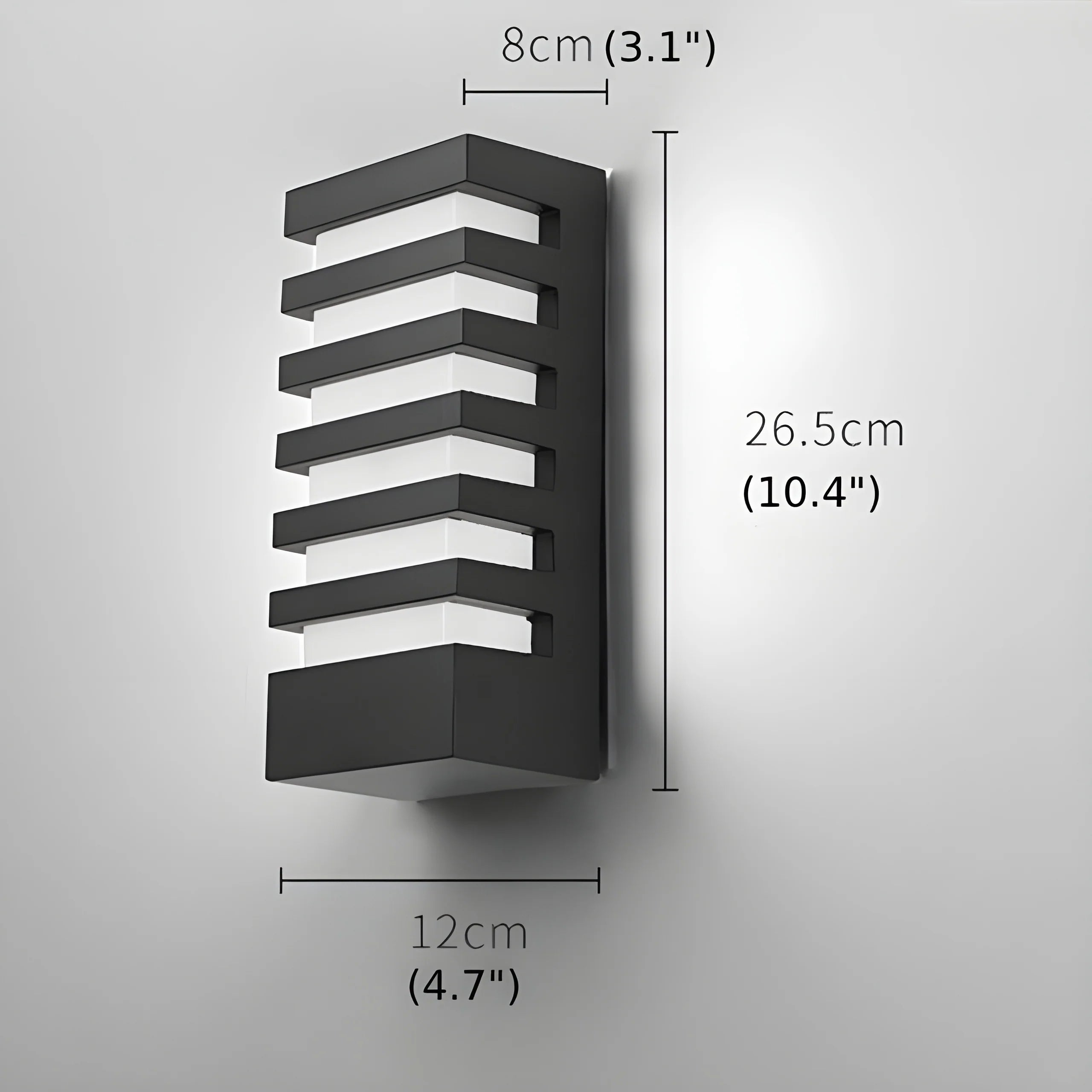 Black Outdoor Waterproof Aluminum LED Wall Sconce For Porch, Garden