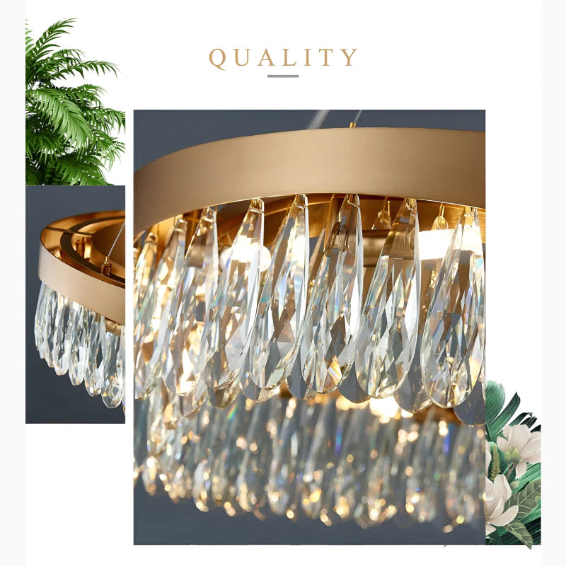 Borgio Verezzi | Gold Crystal Сurve Hanging Light Fixture