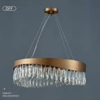 Borgio Verezzi | Gold Crystal Сurve Hanging Light Fixture