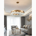 Borgio Verezzi | Gold Crystal Сurve Hanging Light Fixture