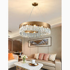 Borgio Verezzi | Gold Crystal Сurve Hanging Light Fixture
