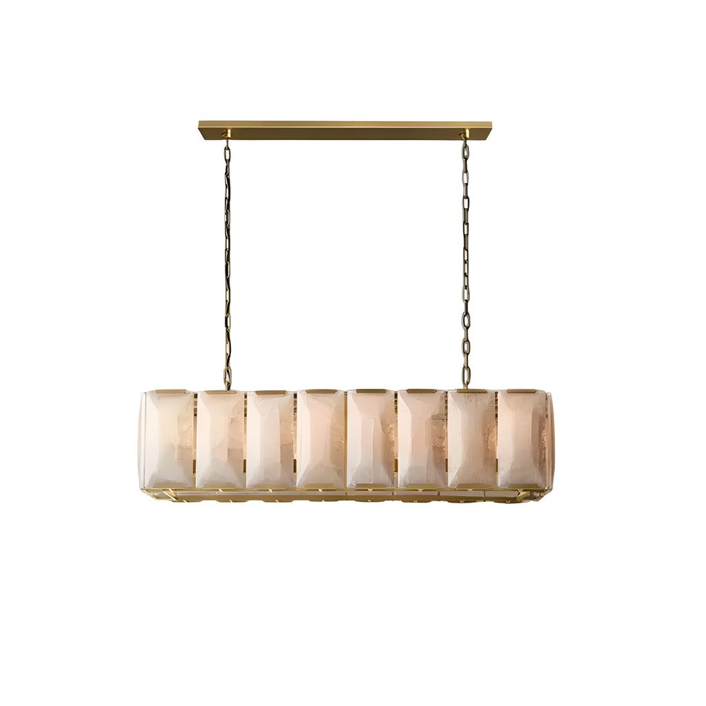 Cagli | Glossy Led Retro American Rectangular Crystal Chandelier