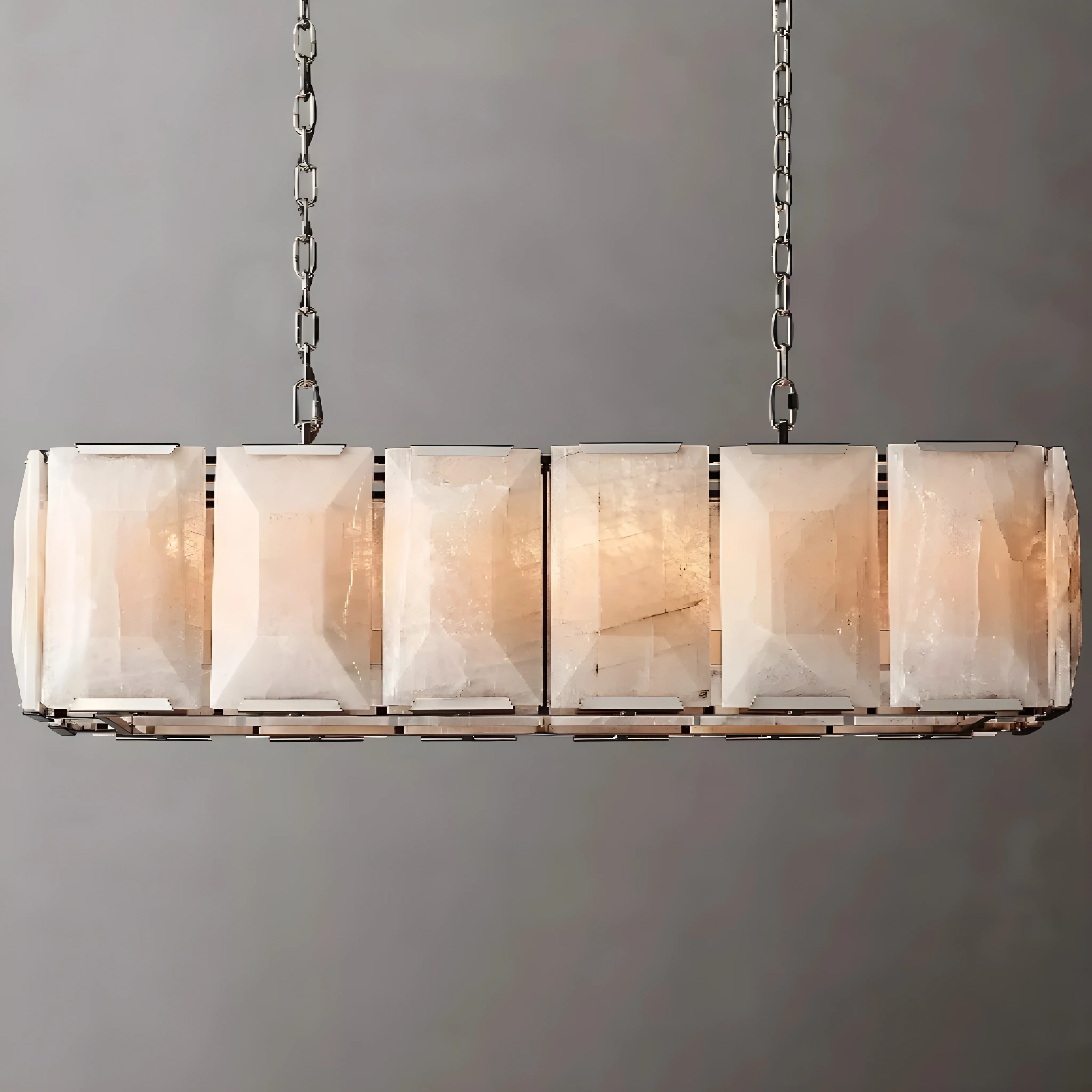 Cagli | Glossy Led Retro American Rectangular Crystal Chandelier