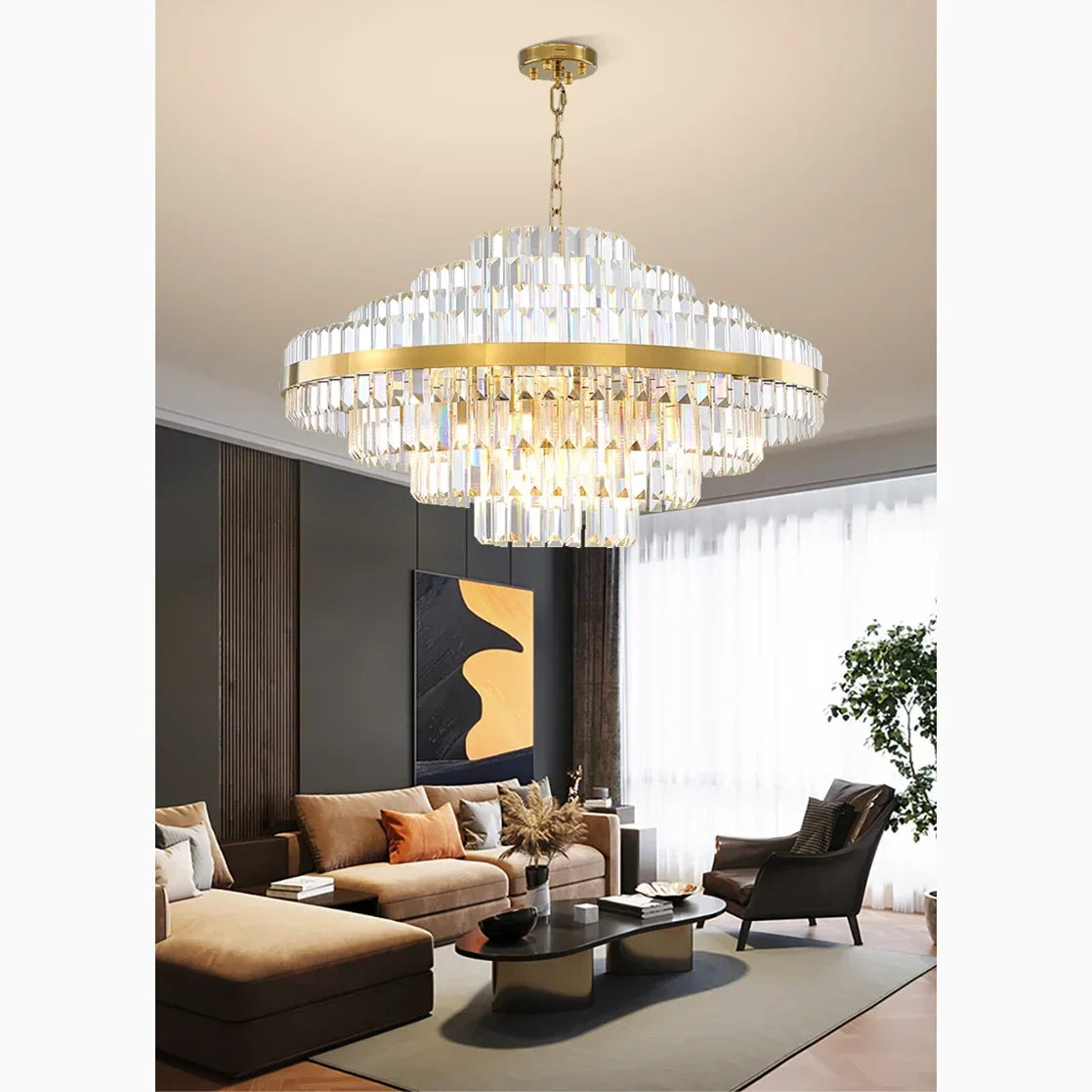 Calenzana | Large Chic Hanging Crystal Chandelier