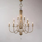 Vintage Candle-Shaped Crystal Staircase Chandelier