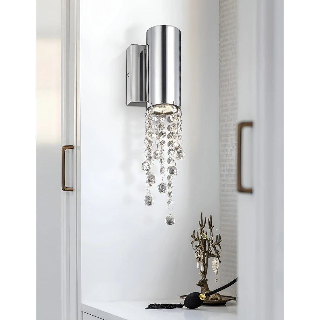 Berneck | Trendy Chrome Crystal Wall Sconce