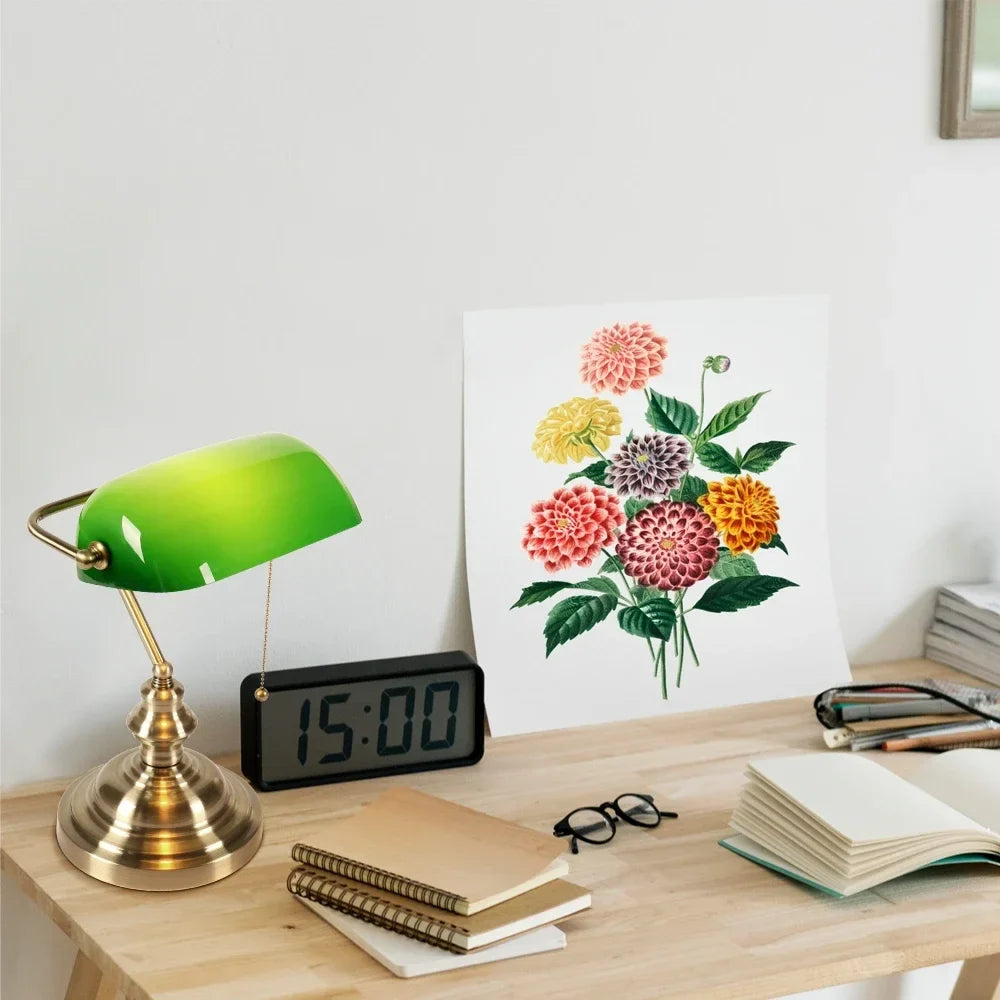Classical vintage banker reading lamp for bedroom, study room