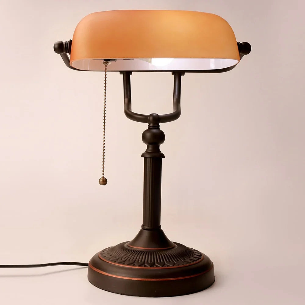Classical vintage banker reading lamp for bedroom, study room