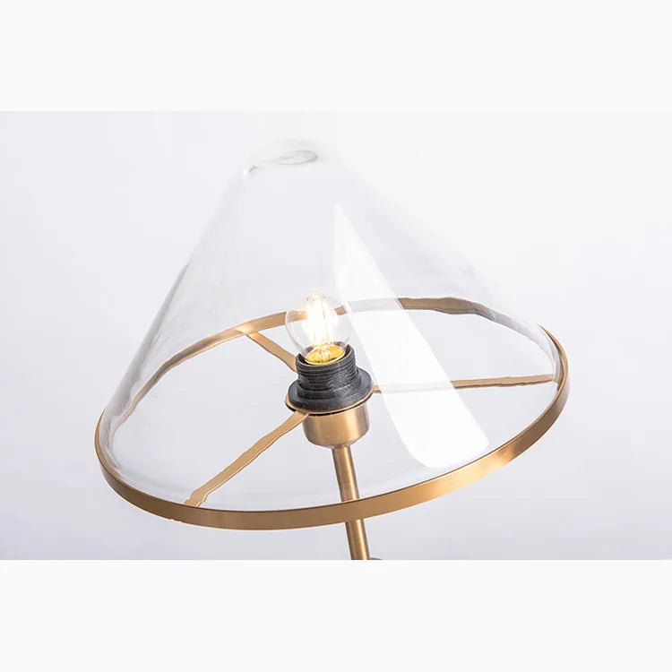 Amber Mushroom LED Light Glass Bedside Lamp